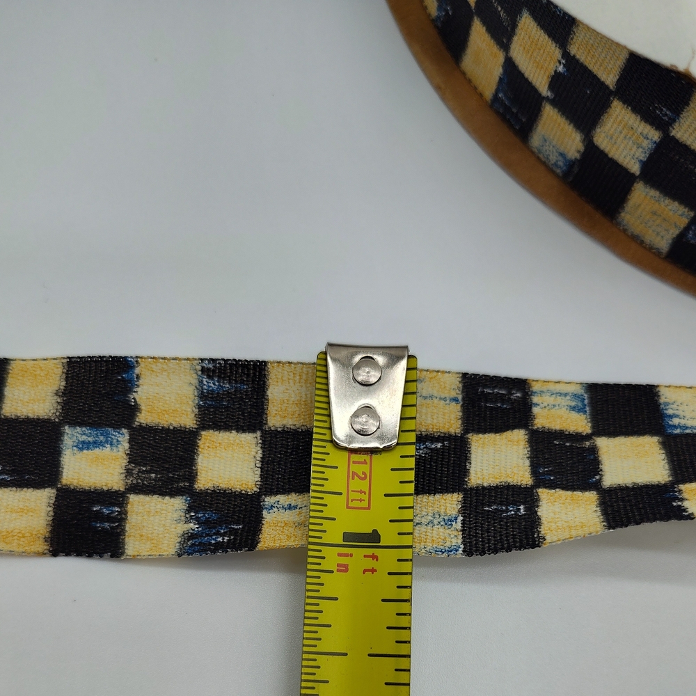 MACKENZIE CHILDS Courtly Check Ribbon 1in 10yd Retired Taffeta Trim - Picture 2 of 3